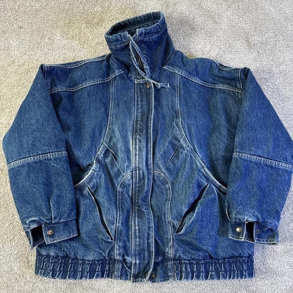 Vintage Learsi Lined Denim Jacket Women's Small 80s 90s Blue